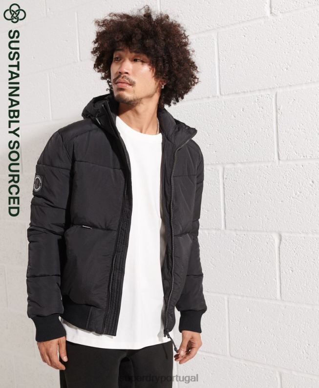 jaqueta recreativa de montanha homens preto roupas Superdry 2208H4587