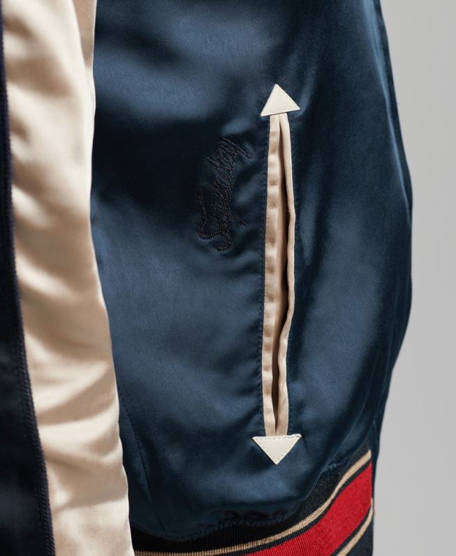 jaqueta sukajan homens azul escuro roupas Superdry 2208H904