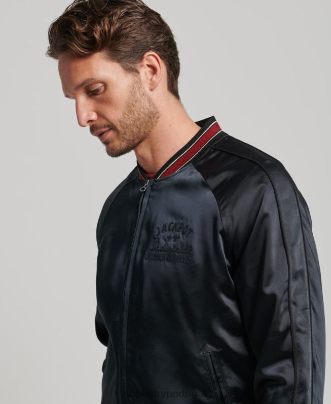 jaqueta sukajan homens preto roupas Superdry 2208H935