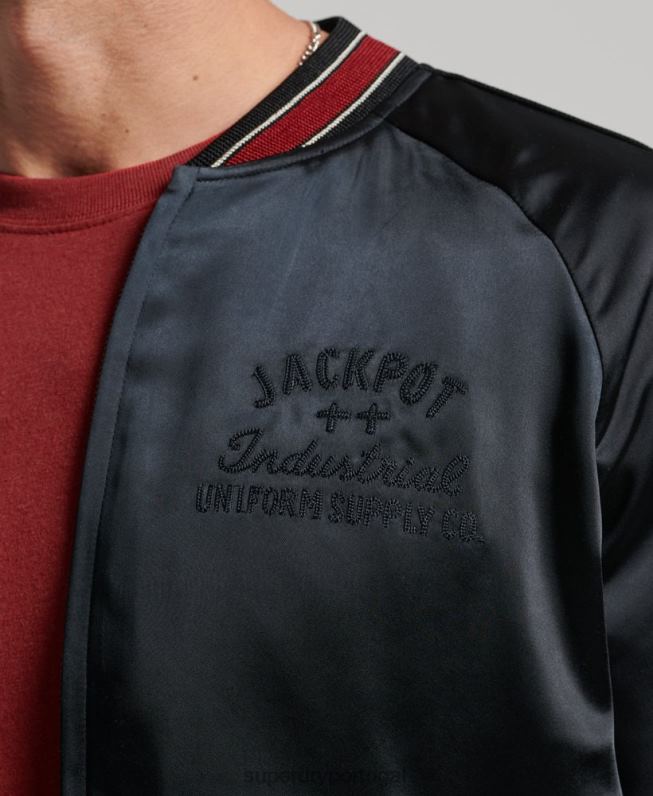 jaqueta sukajan homens preto roupas Superdry 2208H935