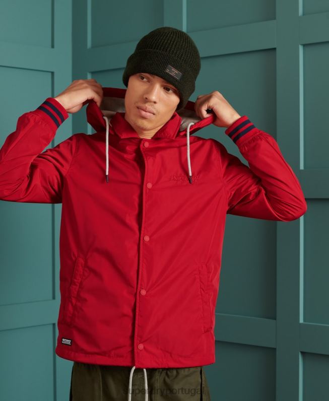 jaqueta treinador com capuz de beisebol homens vermelho roupas Superdry 2208H1200