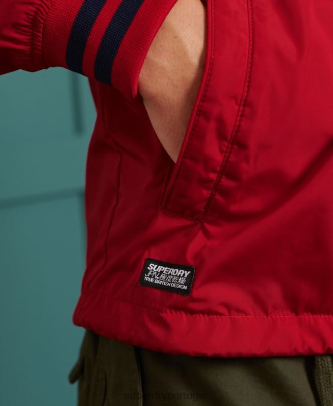 jaqueta treinador com capuz de beisebol homens vermelho roupas Superdry 2208H1200