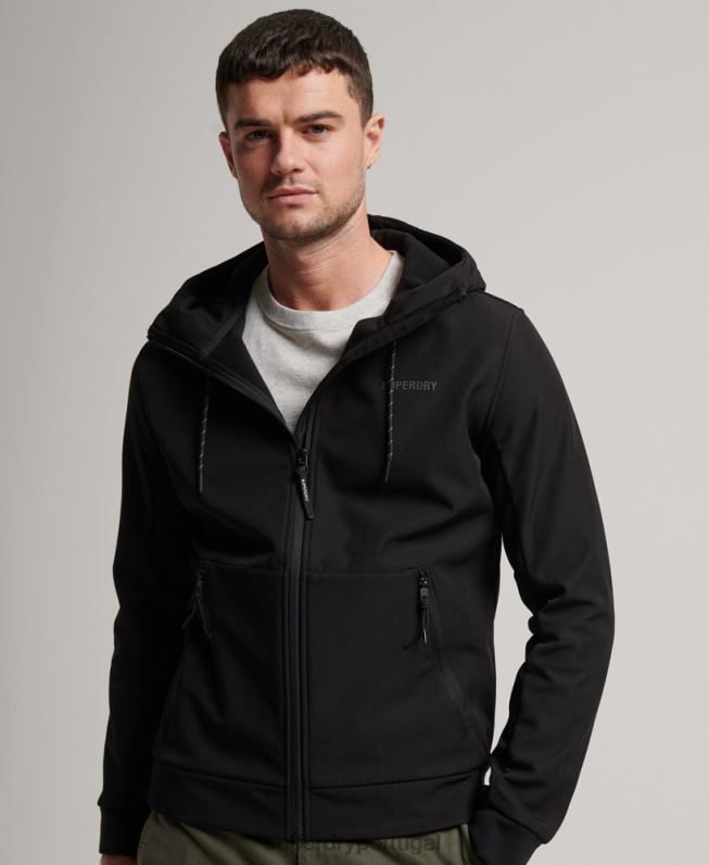 jaqueta trekker code tech rib homens preto roupas Superdry 2208H942