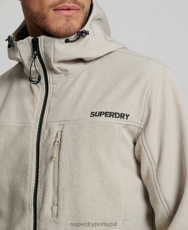 jaqueta trekker híbrida homens cinza roupas Superdry 2208H939