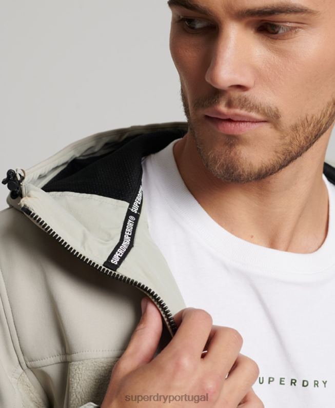 jaqueta trekker híbrida homens cinza roupas Superdry 2208H939