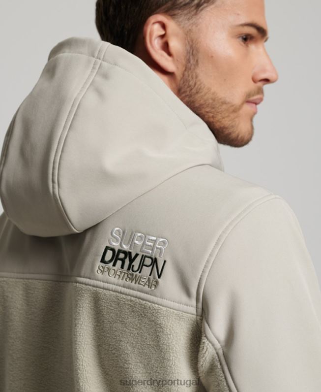 jaqueta trekker híbrida homens cinza roupas Superdry 2208H939