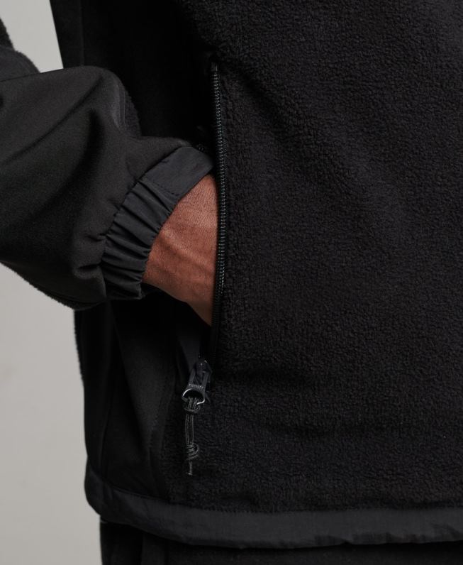 jaqueta trekker híbrida homens preto roupas Superdry 2208H943