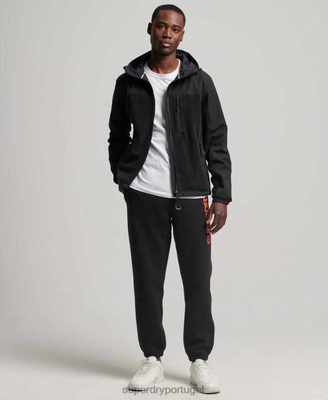 jaqueta trekker híbrida homens preto roupas Superdry 2208H943