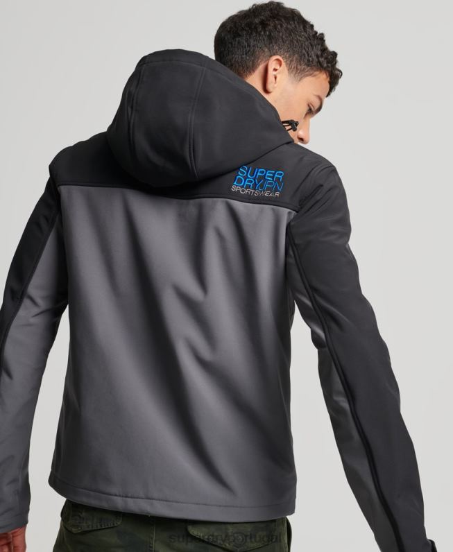 jaqueta trekker homens cinza escuro roupas Superdry 2208H917