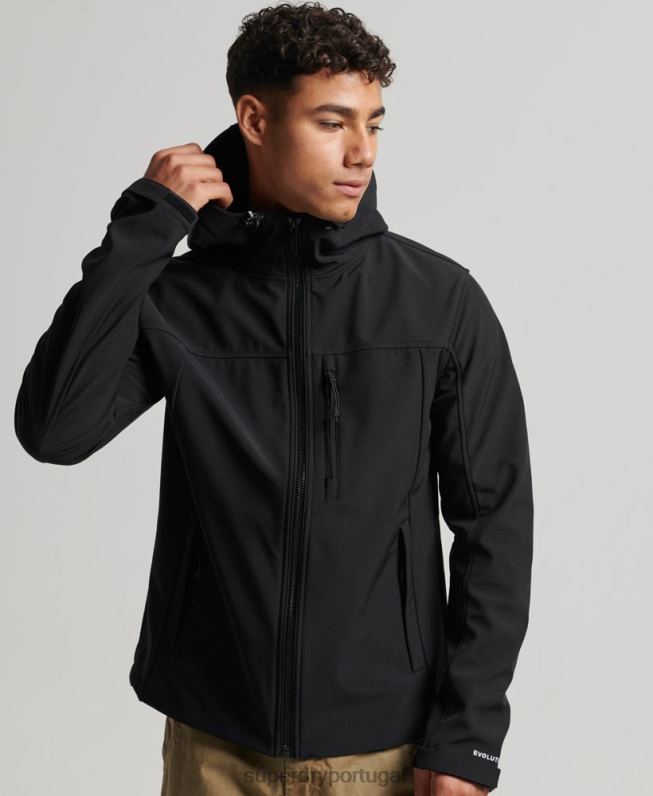 jaqueta trekker homens preto roupas Superdry 2208H910