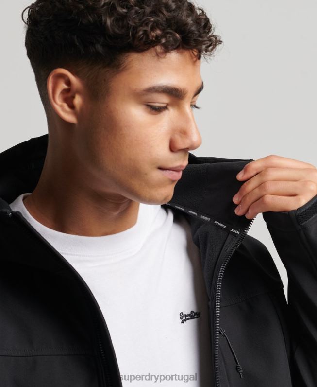 jaqueta trekker homens preto roupas Superdry 2208H910