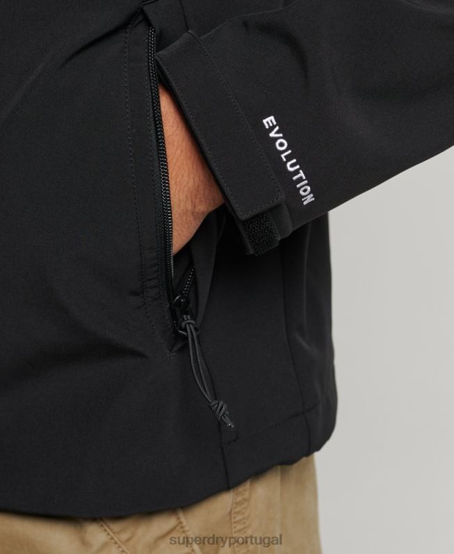 jaqueta trekker homens preto roupas Superdry 2208H910