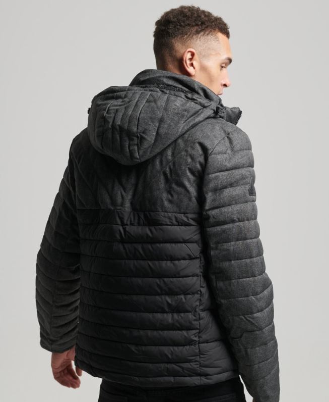 jaqueta tweed mix fuji homens cinza escuro roupas Superdry 2208H4548