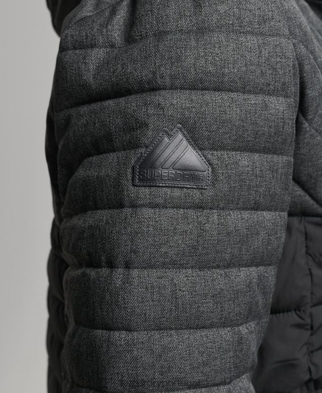 jaqueta tweed mix fuji homens cinza escuro roupas Superdry 2208H4548