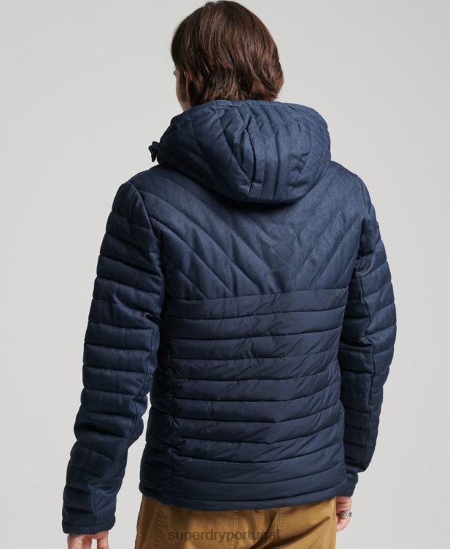 jaqueta tweed mix fuji homens marinha roupas Superdry 2208H4625