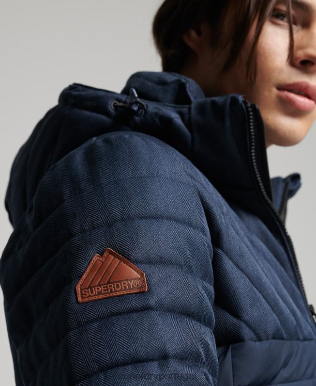 jaqueta tweed mix fuji homens marinha roupas Superdry 2208H4625