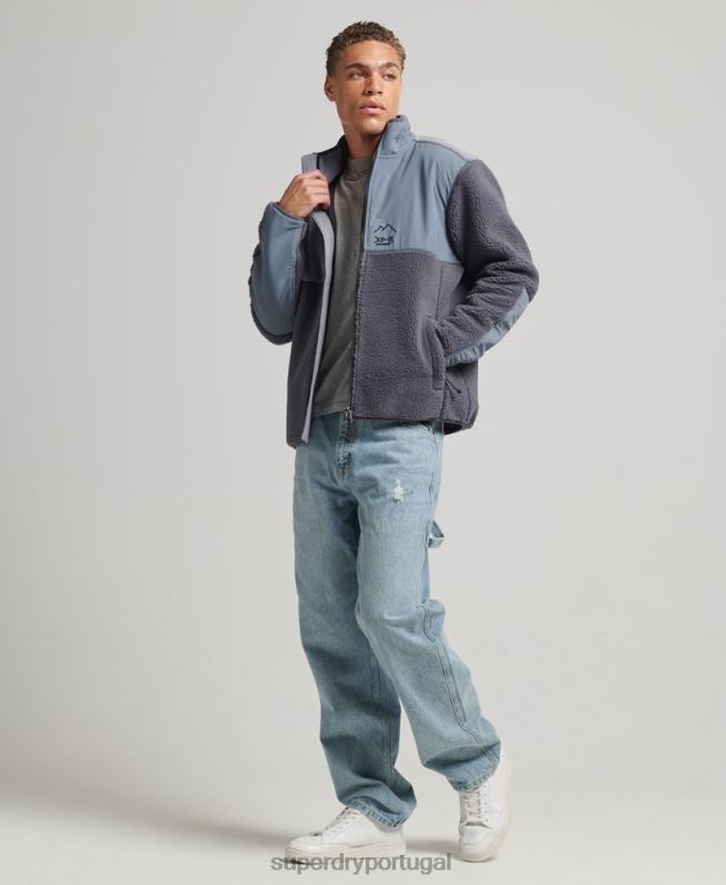 jaqueta xpd borg homens roxo roupas Superdry 2208H656