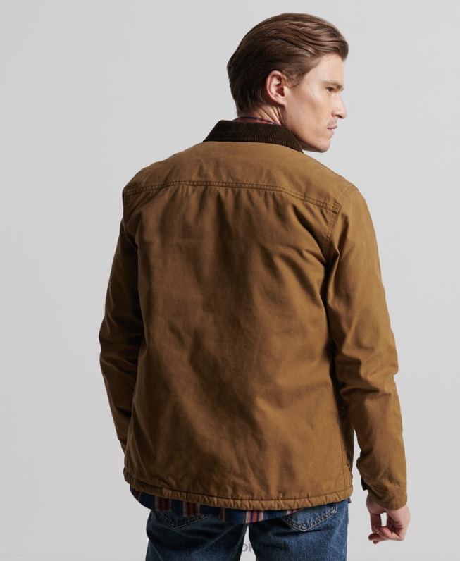 mistura utilitária sobre camisa homens marrom roupas Superdry 2208H4712