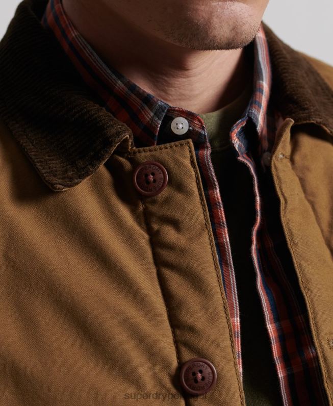 mistura utilitária sobre camisa homens marrom roupas Superdry 2208H4712