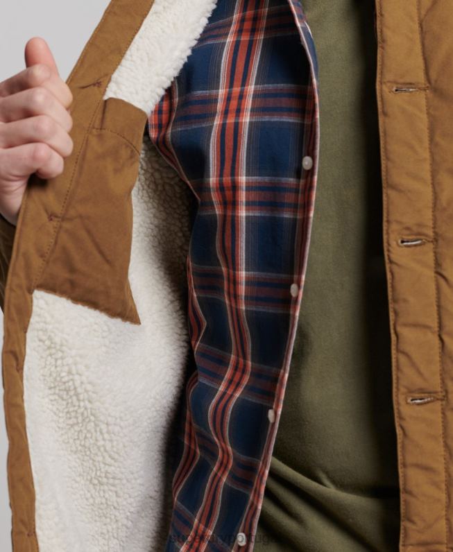 mistura utilitária sobre camisa homens marrom roupas Superdry 2208H4712