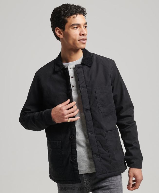 mistura utilitária sobre camisa homens preto roupas Superdry 2208H4598