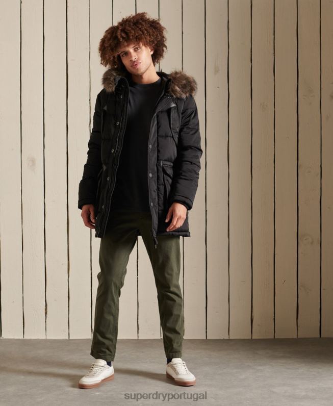 parca chinook homens preto roupas Superdry 2208H4636