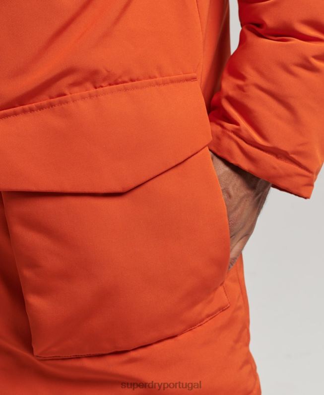 parka de pele sintética everest com capuz homens laranja roupas Superdry 2208H1004