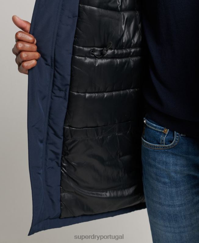parka de pele sintética everest com capuz homens marinha roupas Superdry 2208H1005