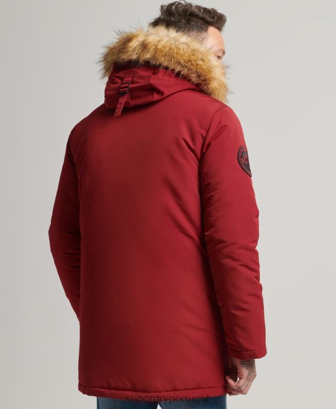 parka de pele sintética everest com capuz homens vermelho roupas Superdry 2208H1061