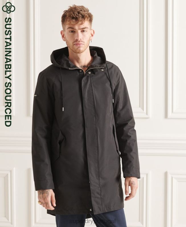parka rabo de peixe 3 em 1 studios homens preto roupas Superdry 2208H4660