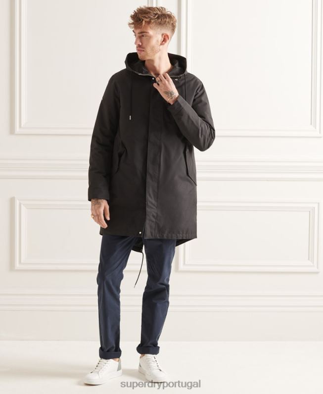 parka rabo de peixe 3 em 1 studios homens preto roupas Superdry 2208H4660