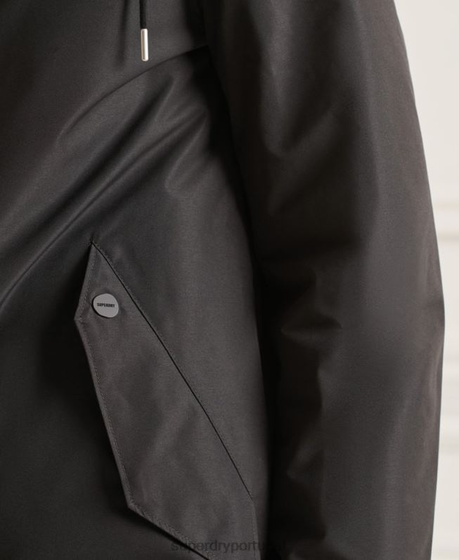 parka rabo de peixe 3 em 1 studios homens preto roupas Superdry 2208H4660