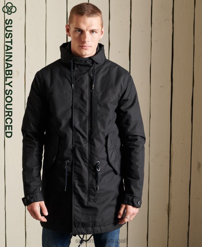 parka rabo de peixe militar homens cinza escuro roupas Superdry 2208H4687