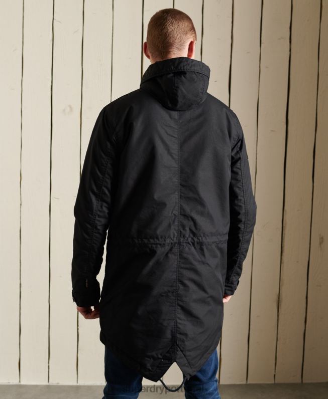 parka rabo de peixe militar homens cinza escuro roupas Superdry 2208H4687