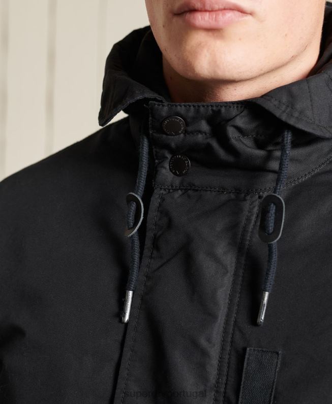 parka rabo de peixe militar homens cinza escuro roupas Superdry 2208H4687