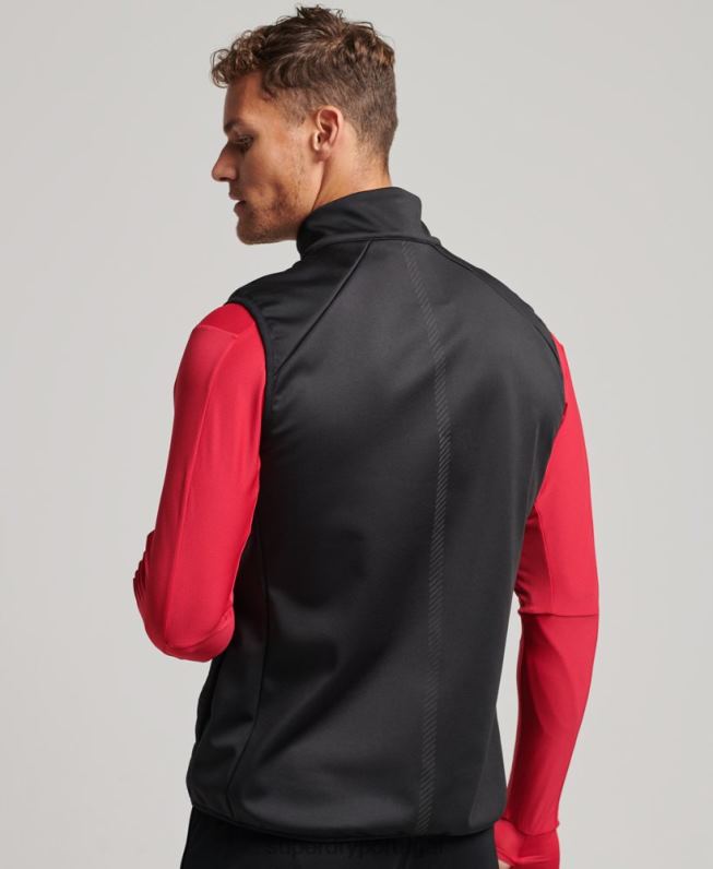 run colete acolchoado híbrido homens preto roupas Superdry 2208H1133