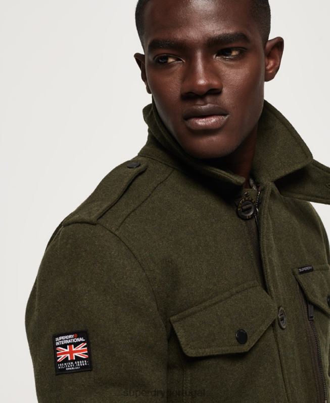 tito jaqueta de lã quatro bolsos homens verde roupas Superdry 2208H1203