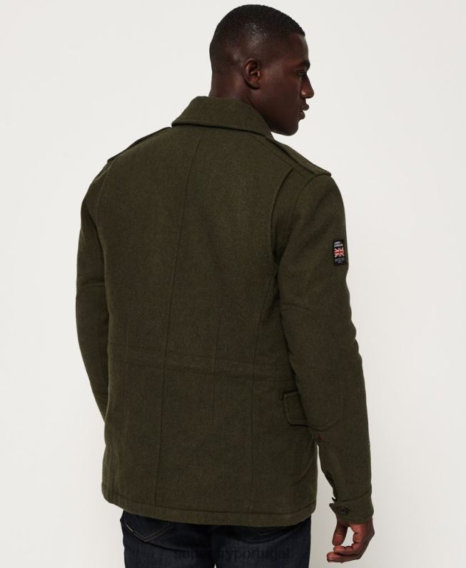tito jaqueta de lã quatro bolsos homens verde roupas Superdry 2208H1203
