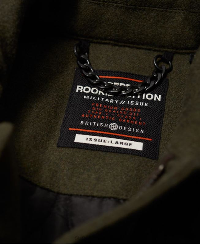 tito jaqueta de lã quatro bolsos homens verde roupas Superdry 2208H1203