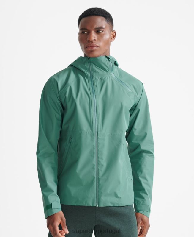 treinar jaqueta impermeável assimétrica homens verde roupas Superdry 2208H5399