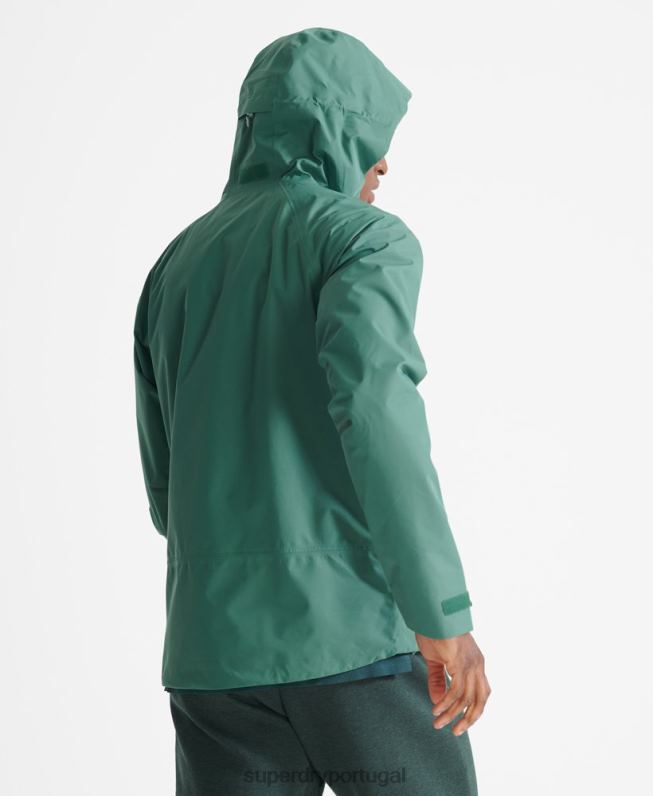 treinar jaqueta impermeável assimétrica homens verde roupas Superdry 2208H5399