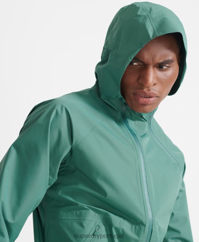 treinar jaqueta impermeável assimétrica homens verde roupas Superdry 2208H5399