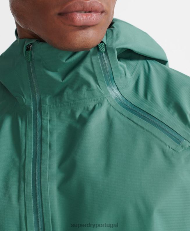 treinar jaqueta impermeável assimétrica homens verde roupas Superdry 2208H5399