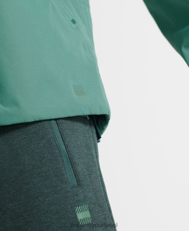 treinar jaqueta impermeável assimétrica homens verde roupas Superdry 2208H5399