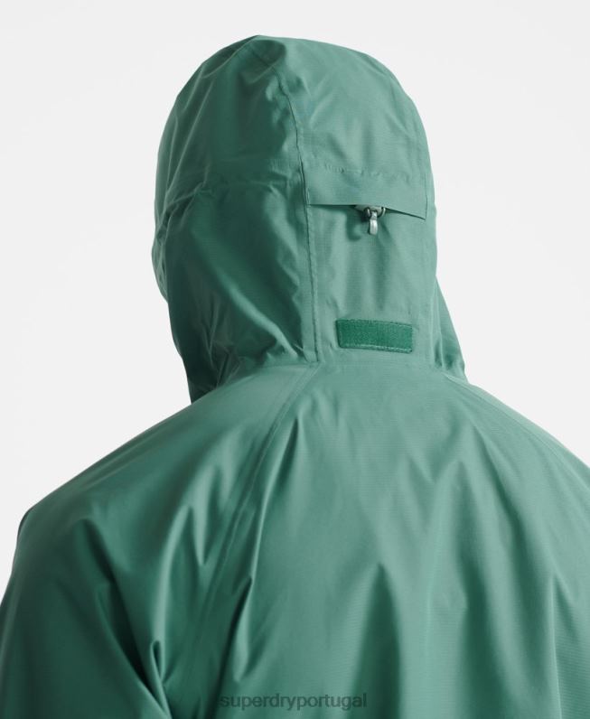 treinar jaqueta impermeável assimétrica homens verde roupas Superdry 2208H5399