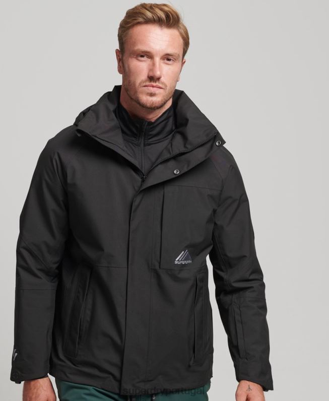 ultra jaqueta de neve homens preto roupas Superdry 2208H976