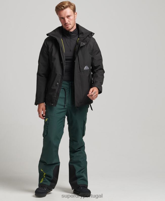 ultra jaqueta de neve homens preto roupas Superdry 2208H976