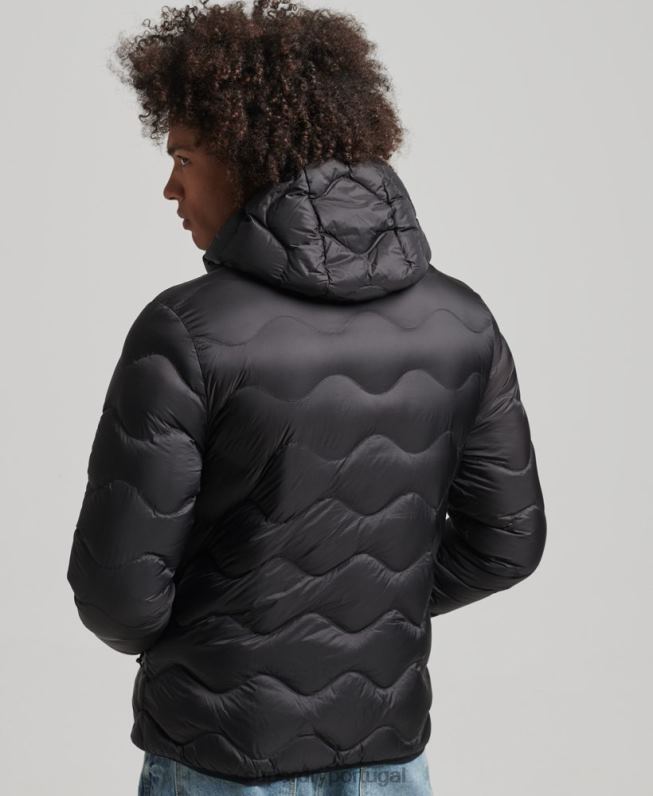 xpd jaqueta acolchoada homens preto roupas Superdry 2208H4778