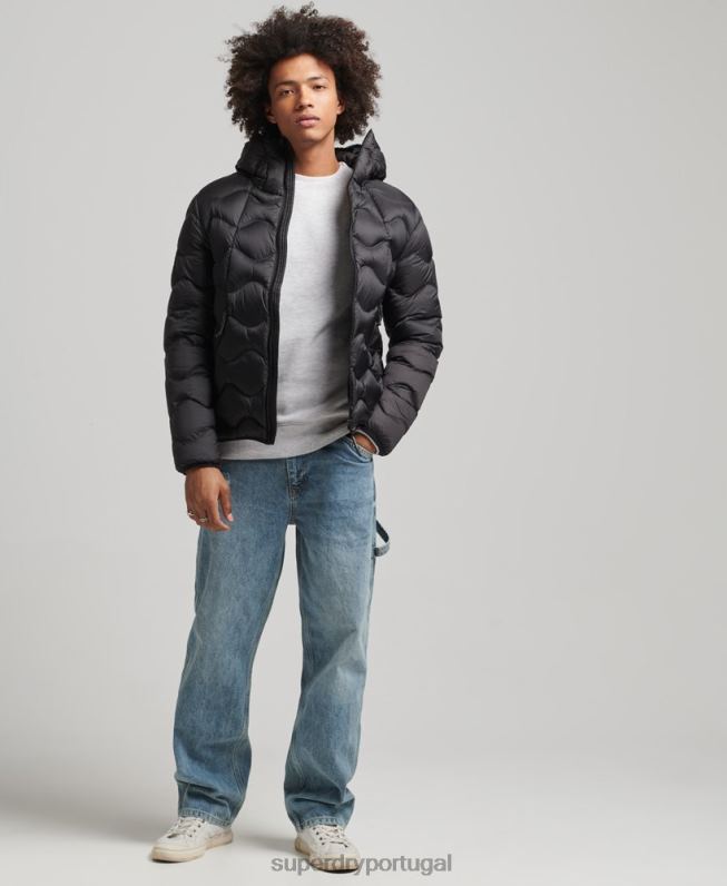 xpd jaqueta acolchoada homens preto roupas Superdry 2208H4778