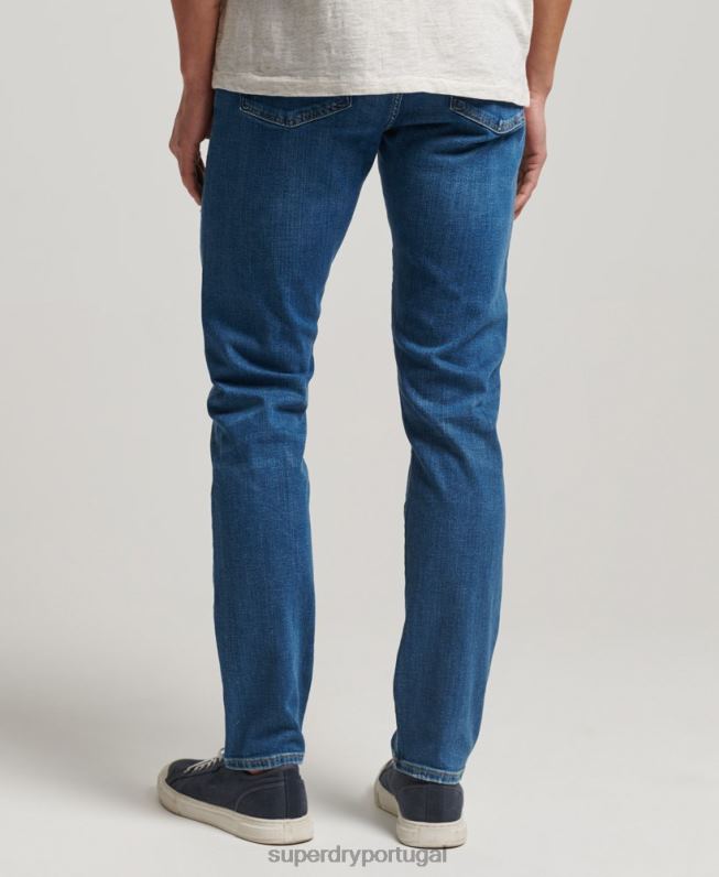 jeans finos de algodão orgânico homens azul claro roupas Superdry 2208H1220